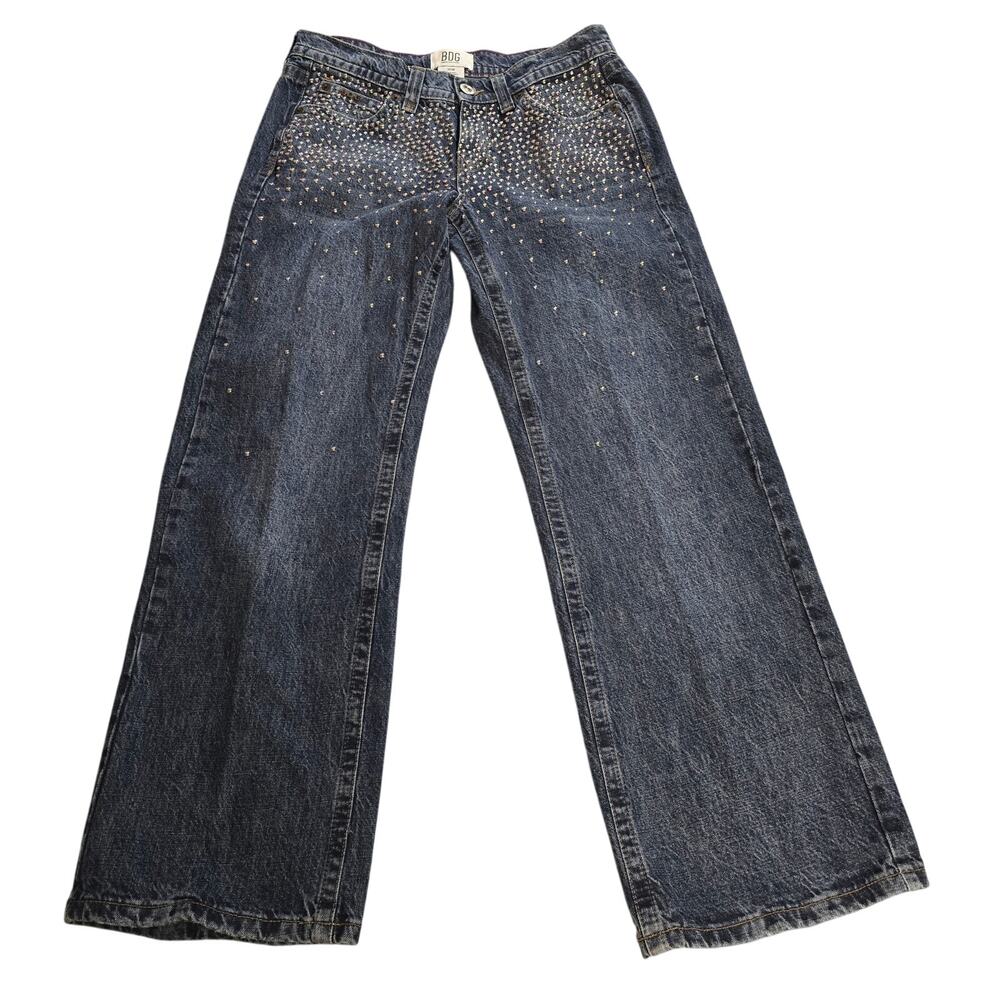 BDG Urban Outfitters Studded Jeans Womens 30W Blue Wide Leg Y2K Denim